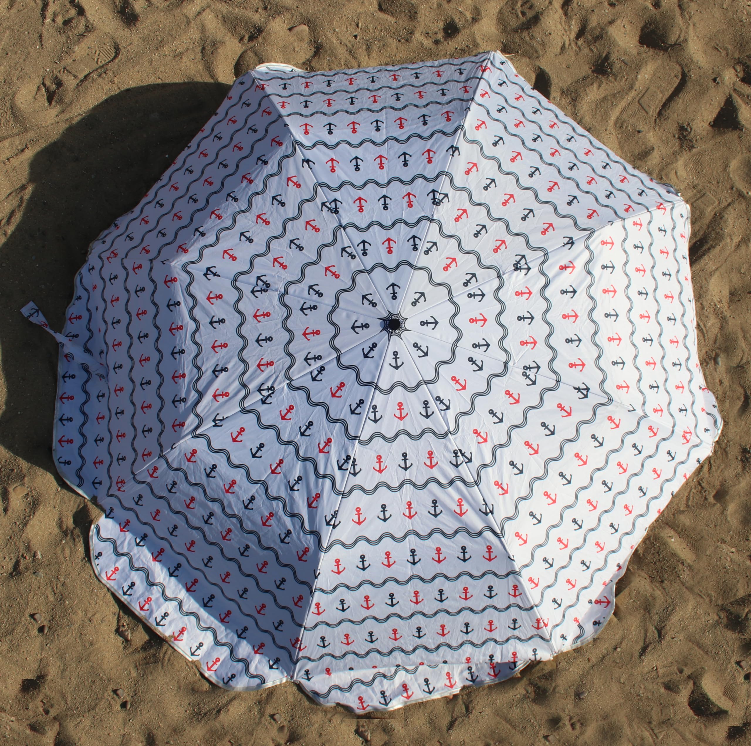 ECLIPSE - Ombrellone da spiaggia pieghevole, perfetto per viaggi, moto, zaino... 1KG, 39CM chiuso -134 Ø, UPF30