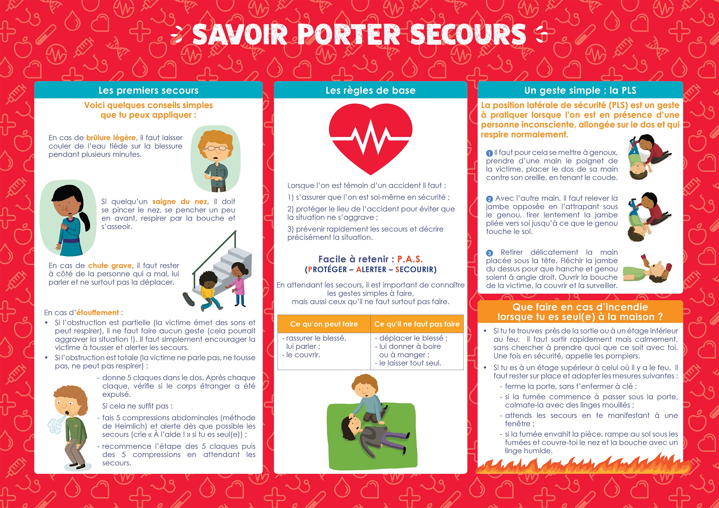 Les posters de l'école : Savoir porter secours