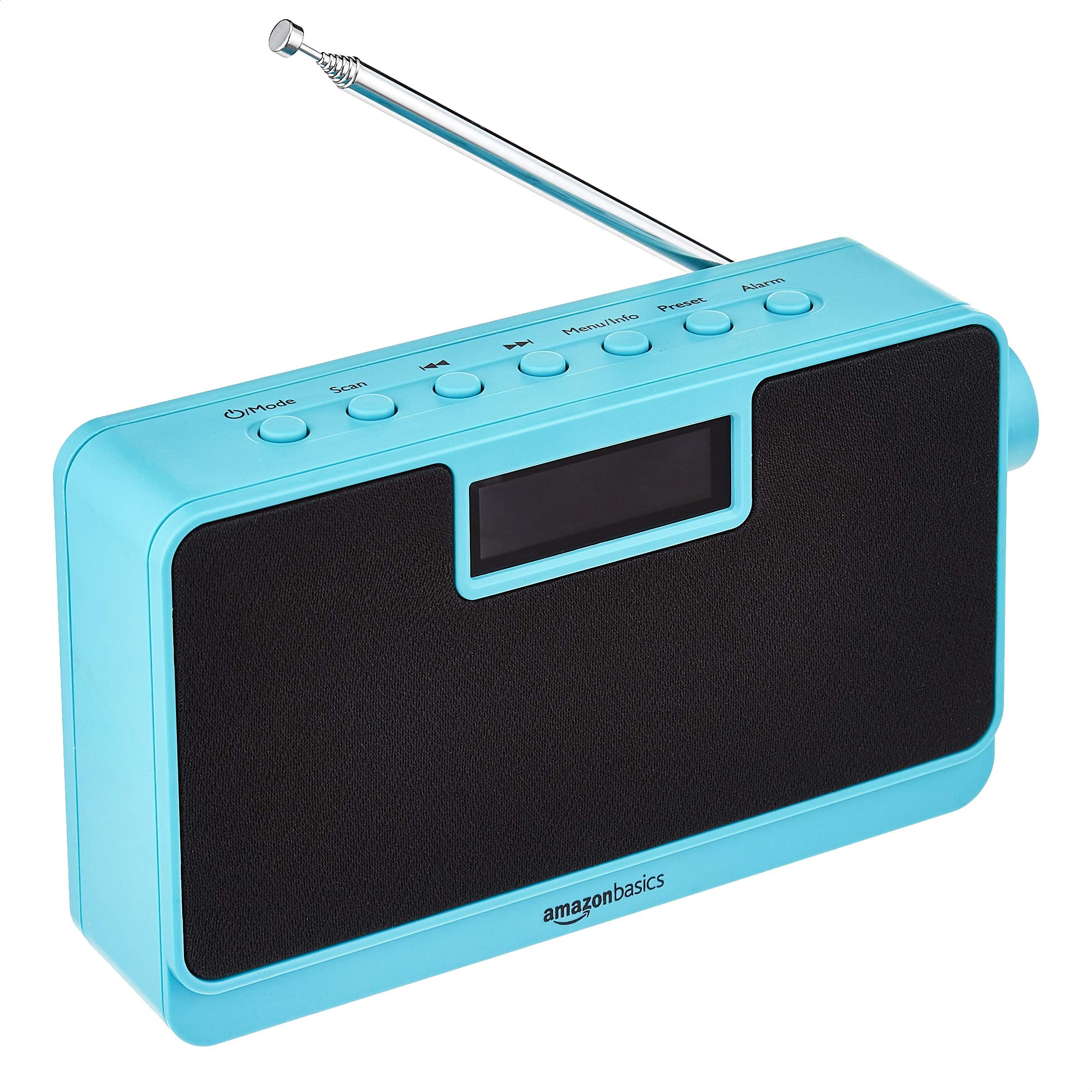 Amazon Basics Portable DAB/FM Radio with LCD Display and Bluetooth, Green