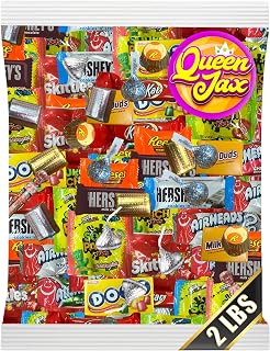 QueenJax 2LB Chocolate & Candy Variety Pack - Bulk Assorted Individually Wrapped Mix for Easter, Halloween, Parties