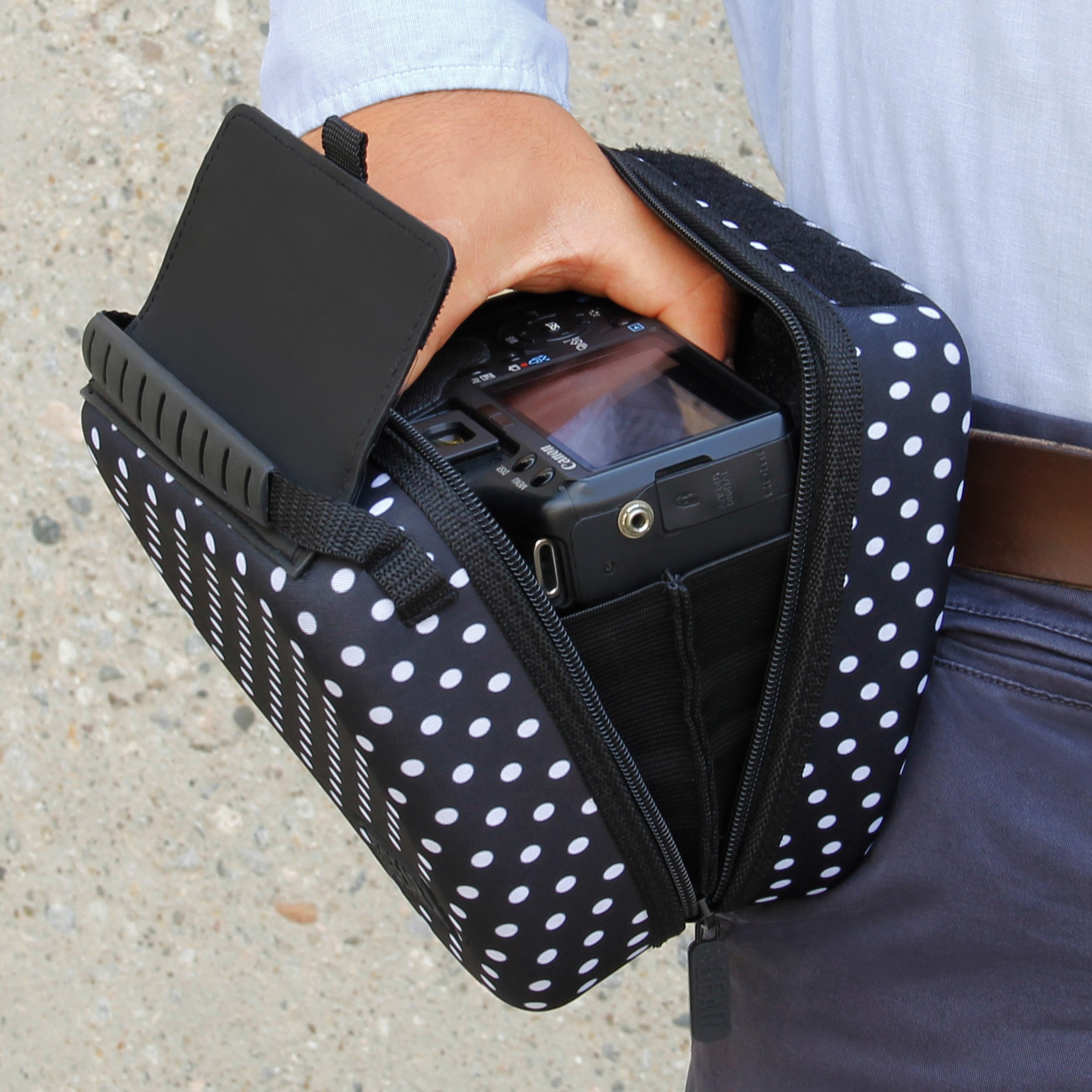 USA Gear Estuche rígido para cámara DSLR con protección EVA Moldeada, Apertura de Acceso rápido, Interior Acolchado y Mango de Goma