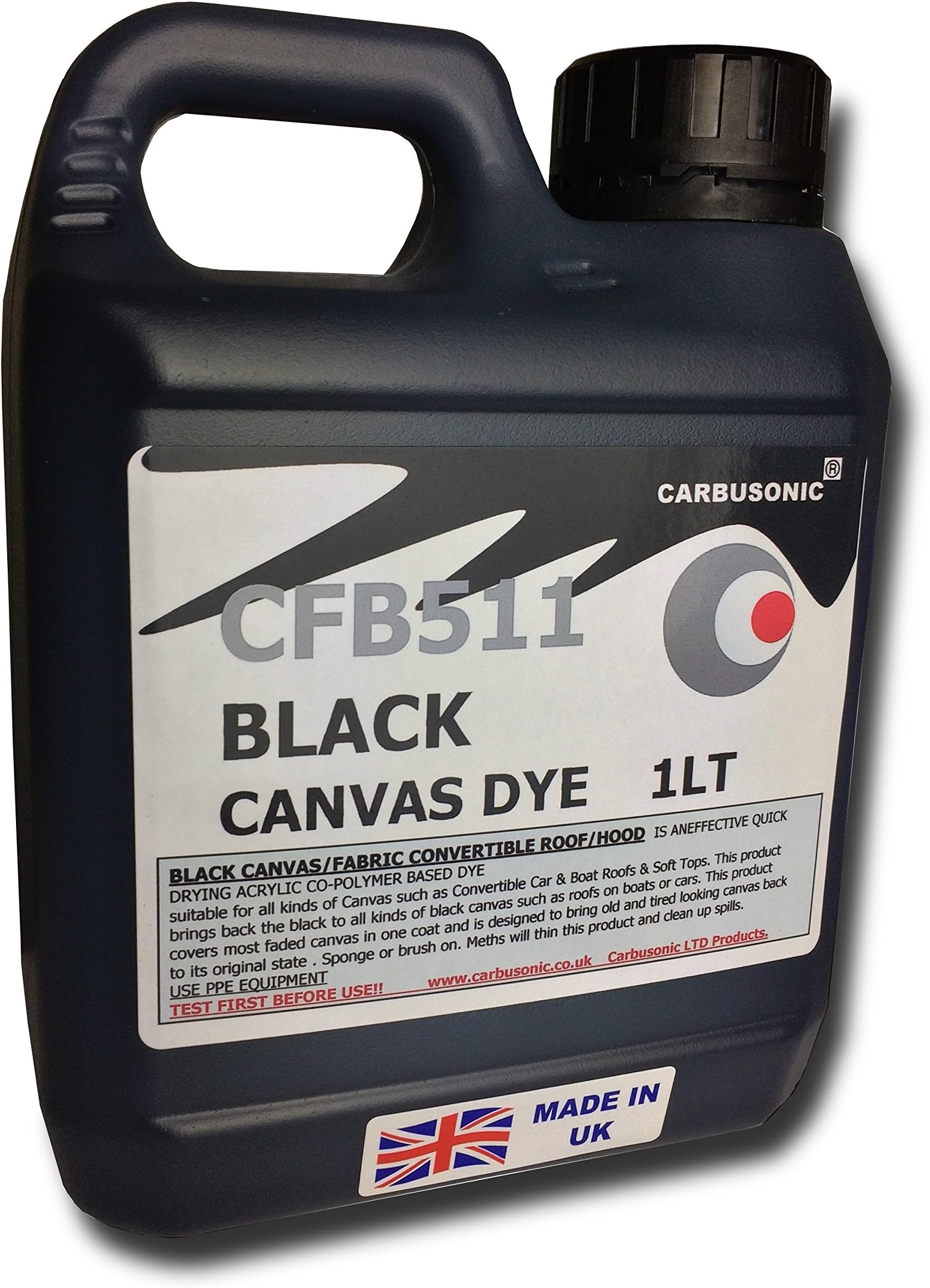 Carbusonic Black convertible roof dye soft top hood canvas restorer ...