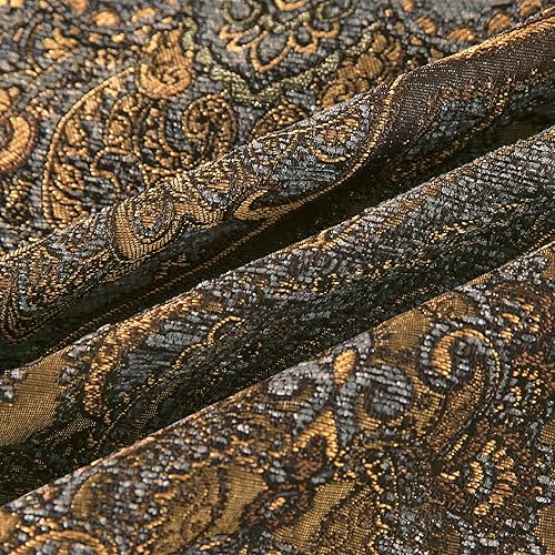 Miniatura 7 de Loom and Mill Funda de sofá jacquard de lujo, funda clásica antigua con borlas para sofá de 2 a 3 cojines, funda de sofá modular para perros, bronce