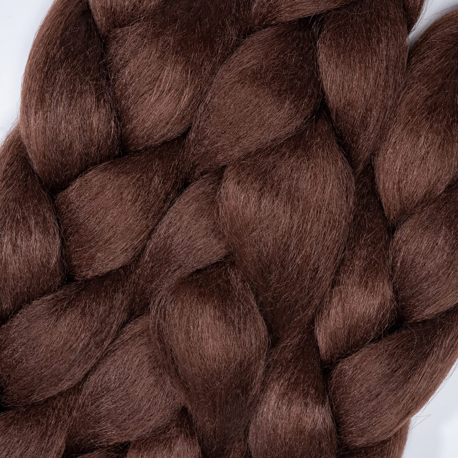 60cm Pelo para Trenzas Africanas 5PCS Extensiones de Cabello Natural Trenzado para Mujer Ombre Jumbo Braids Hair Extensions Pelo Sintetico para Trenzas (Castaño oscuro)