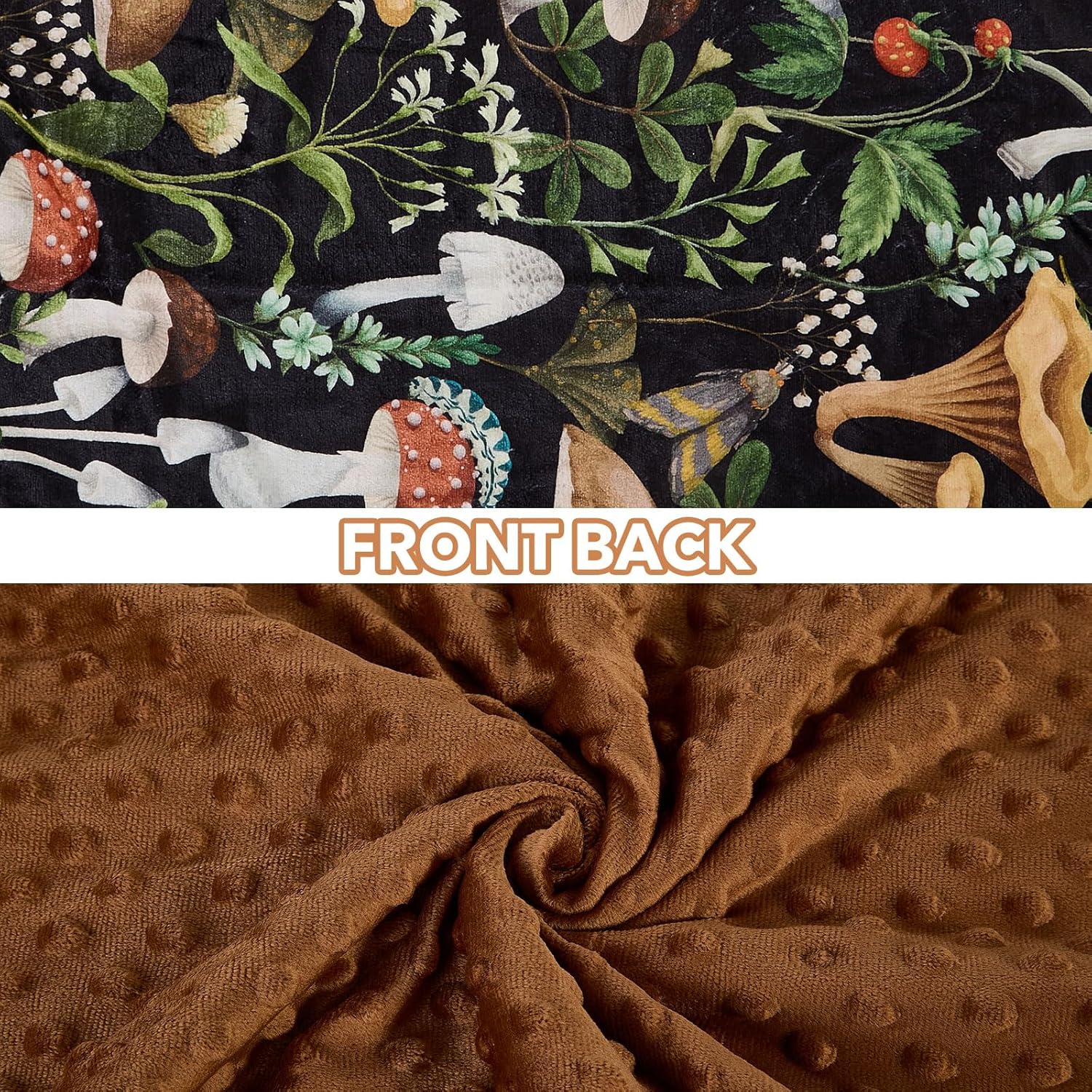 Mushroom Baby Blanket for Boys Girls Soft Fleece Minky Blanket with Dotted Backing Double Layer Newborn Toddler Blankie for Nursery Stroller Crib Gift to Son Nephew Grandson 26.5 * 40 in - Image 3