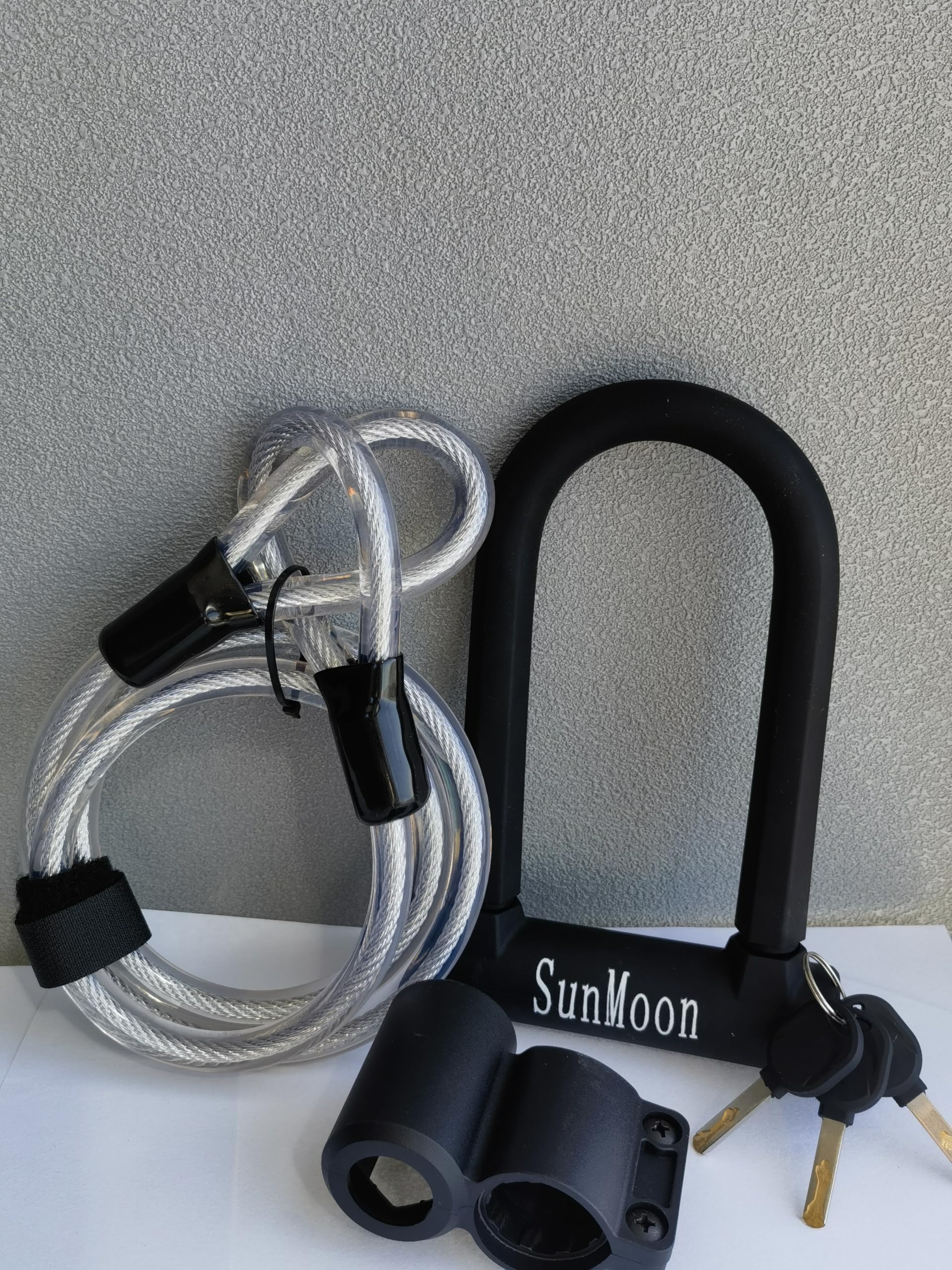 Lucchetto a U per bici da 1,5 m, resistente, con cavo in acciaio, antifurto, per bici da strada, elettriche e pieghevoli