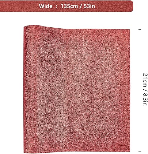 Miniatura 2 de GORGECRAFT Hojas de cuero con purpurina de 53 x 8.3 pulgadas, de piel sintética brillante, tela gruesa con purpurina para lazos para el cabello,
