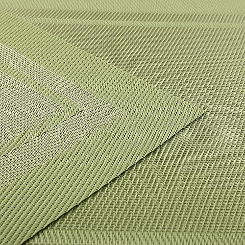 Miniatura 3 de SHACOS Juego de 4 manteles individuales de vinilo tejido que se limpia con un paño, antideslizantes, reversibles, para mesa de comedor, interiores y