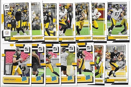 2022 Panini Donruss Football Pittsburgh Steelers Team Set 13 Cards WDrafted Rookies Kenny Pickett Rookie Card