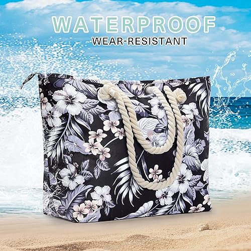 Miniatura 6 de WLLWOO Beach Bags For Women,Extra Large Beach Tote Waterproof Sandproof,Swim Pool Totes Bag Vacation Beach Bag