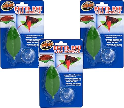 Zoo Med Labs Ornament Betta Bed Leaf Hamaca Natural Resting Place - Paquete de 3