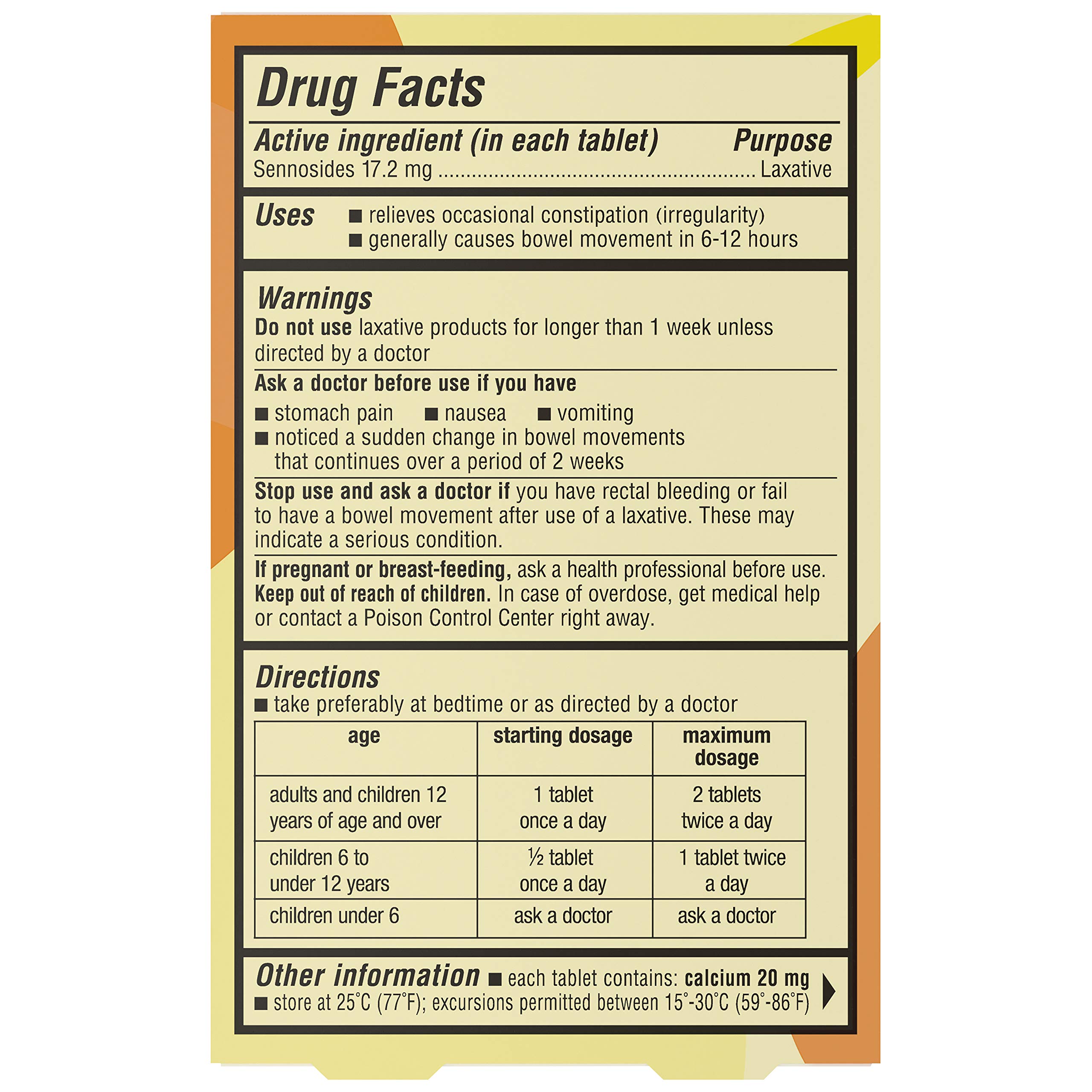 Senokot Extra Strength, 12 Tablets, Natural Vegetable Laxative