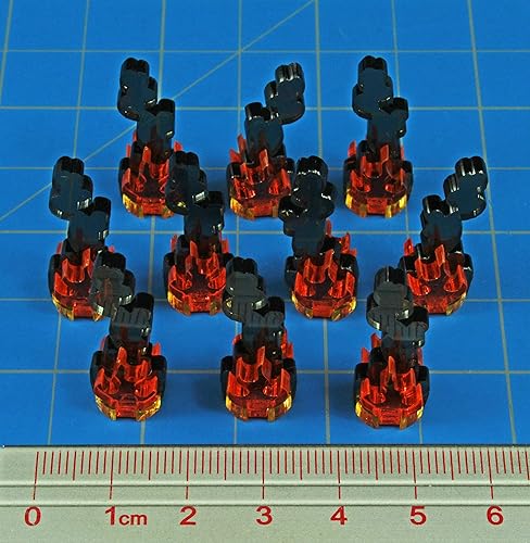 Miniatura 4 de LITKO Marcador Flaming Wreckage Burning Wreckage Marcador de fuego de juego de guerra en miniatura Compatible con DND, Pathfinder, TTRPG, Flame