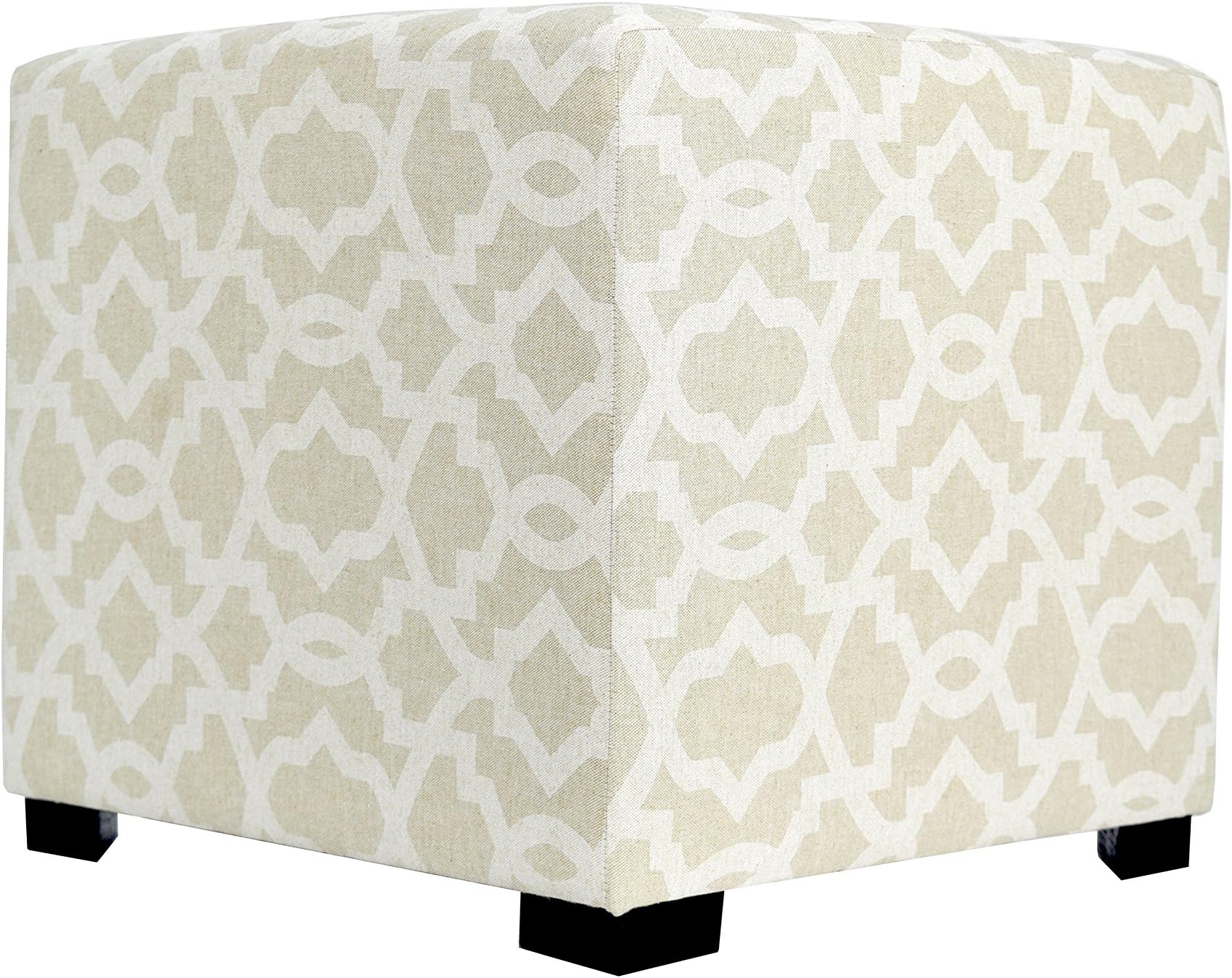 MJL Furniture Designs Merton Collection Square Tufted Ottoman with Subtle Sheffield Design Upholstered 4 Button Top Cubed Tuft, 19" x 19" x 17", Cloud
