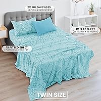 Vista 3 de LDC LUX Décor Colección - Juego de sábanas para cama de tamaño individual con estampado de cachemira – 4 piezas de sábanas de microfibra ultra