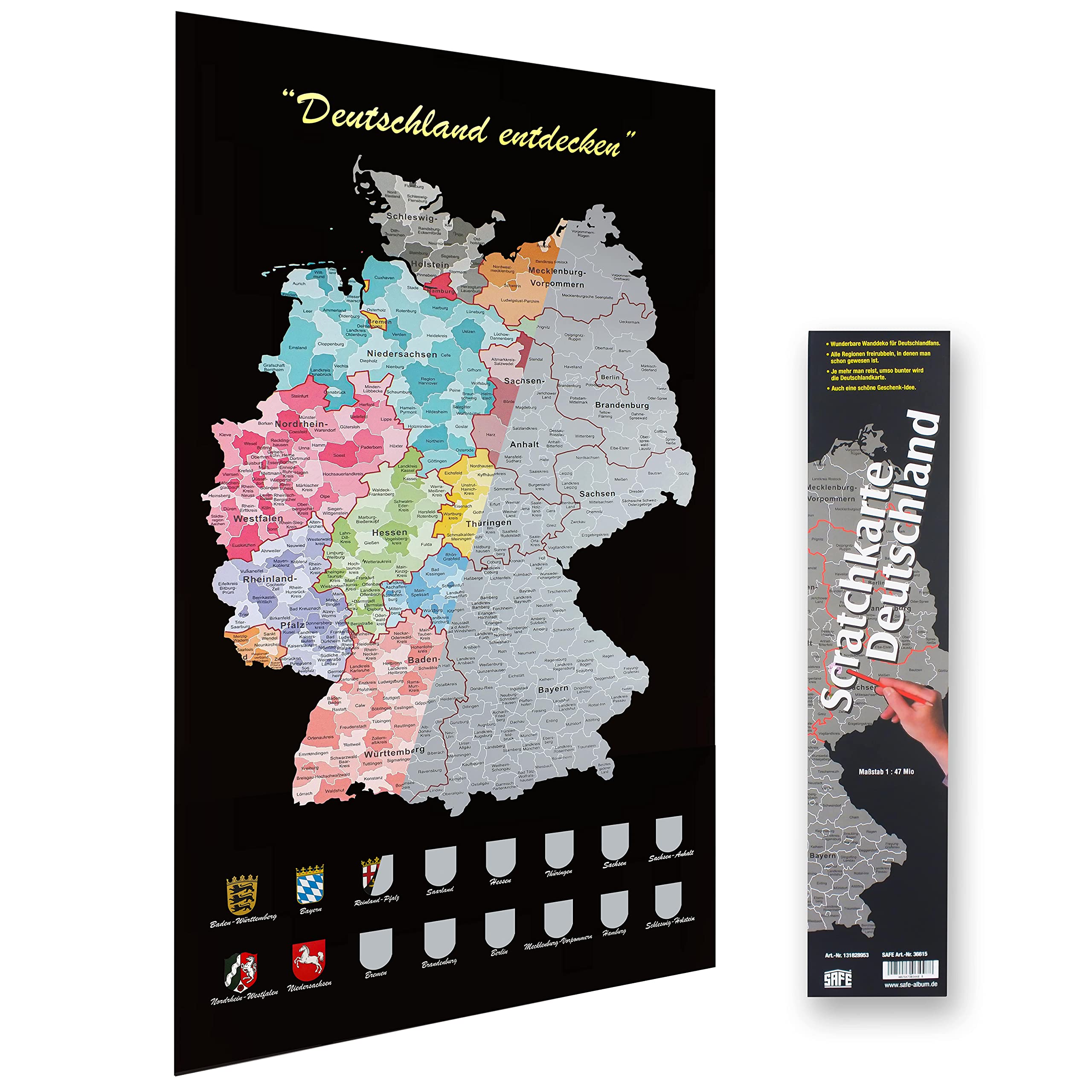 Scratch Rubbelkarte Deutschland: Scratchkarte, Rubbelkarte Deutschland. Einfach freirubbeln, wo man schon gewesen ist, auch sehr schön als ... - und Urlaubsziele in Deutchland frei