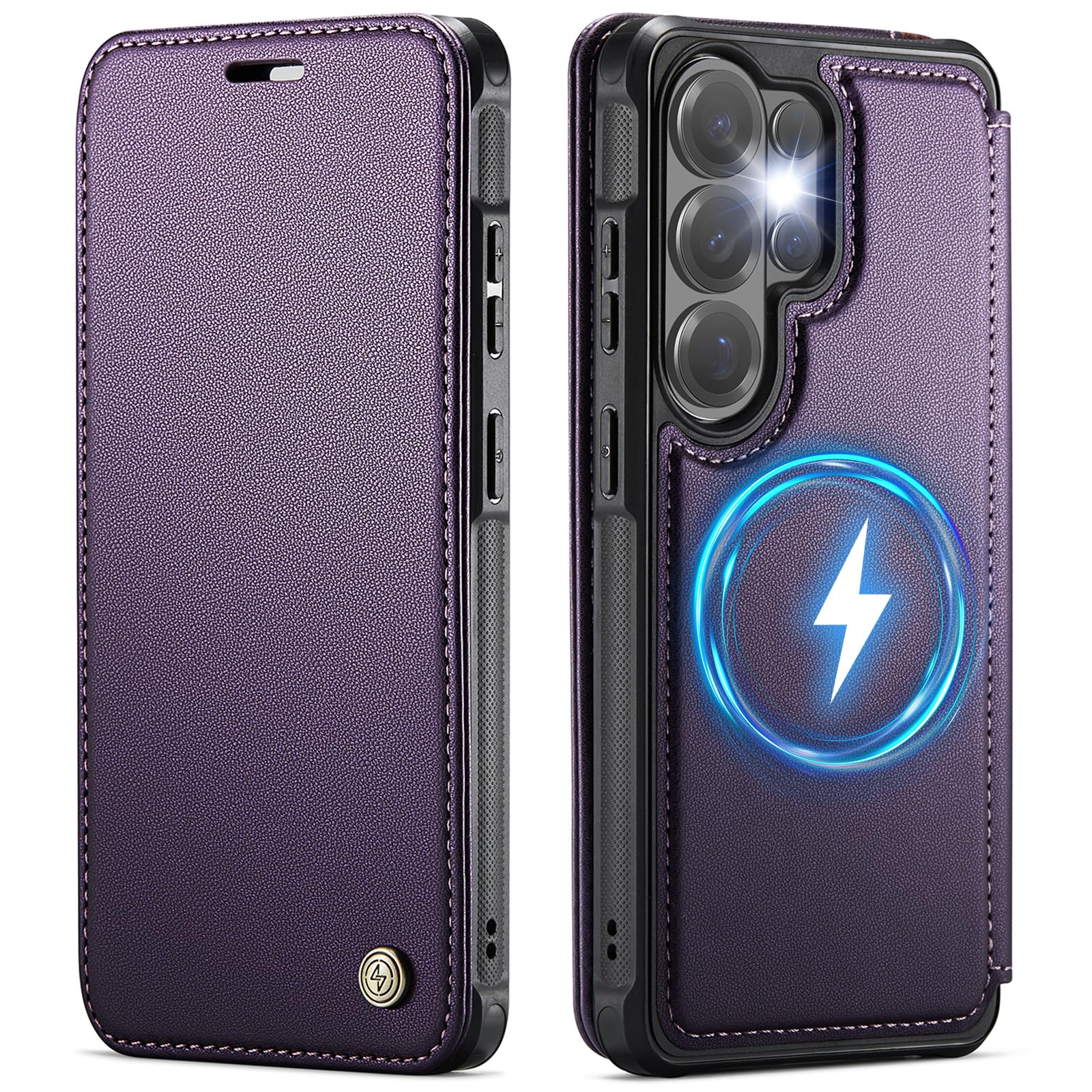 for Samsung Galaxy S26 Ultra Wallet Case Compatible with Magsafe, PU Leather Flip RFID Blocking Card Holder Shockproof Magnetic Women Men Wallet Phone Case Cover for Galaxy S26 Ultra, Purple