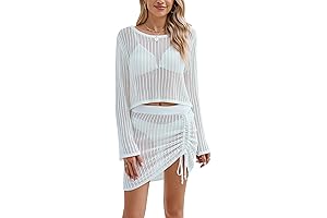 Beachy Vibes Embodied in this Crochet Knit Cover Up Set