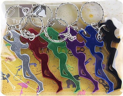 Miniatura 2 de SWATOM Llavero de aleación de aluminio con forma de niña 6 piezas