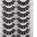 Gmagictobo False Eyelashes Dramatic 3D Faux Mink Lashes 22MM False Lashes Pack Long Luxurious Volume Soft Strip Fake Eye Lashes 8 Pairs Multipack
