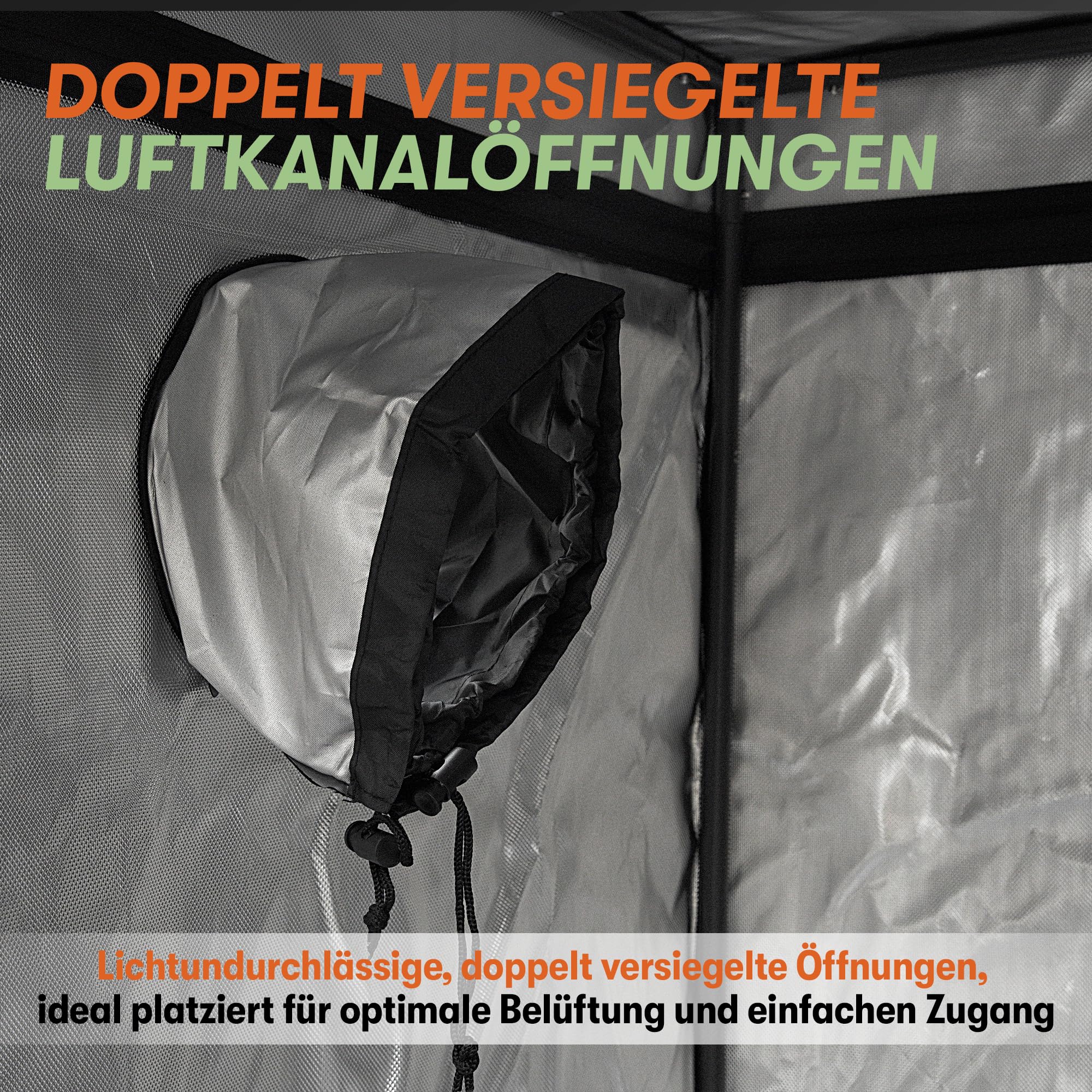 Grow Zelt 1680D Stoff Diamant reflektierende Innenseite Stärkste Reißverschlüsse EZ-View Fenster Grow Box 70x70x180cm