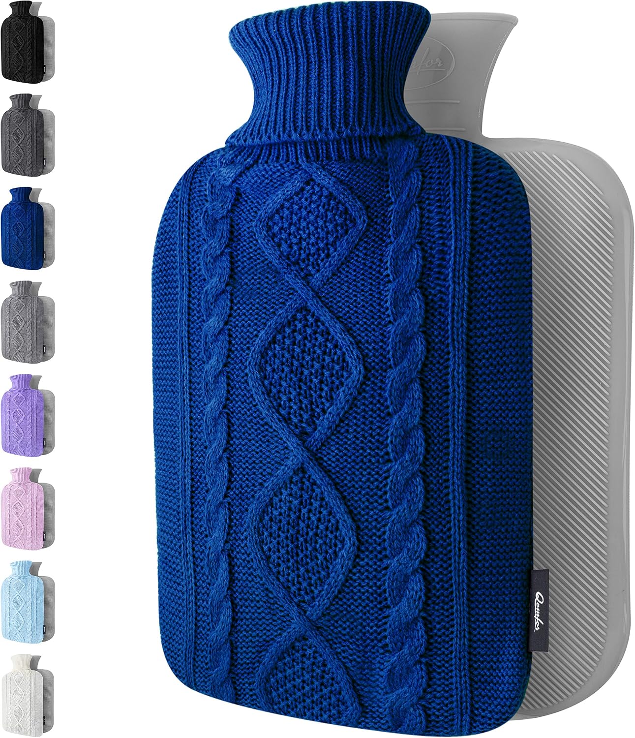 Bouillotte avec housse en maille douce haut de gamme Bleu foncé, 2 — free download