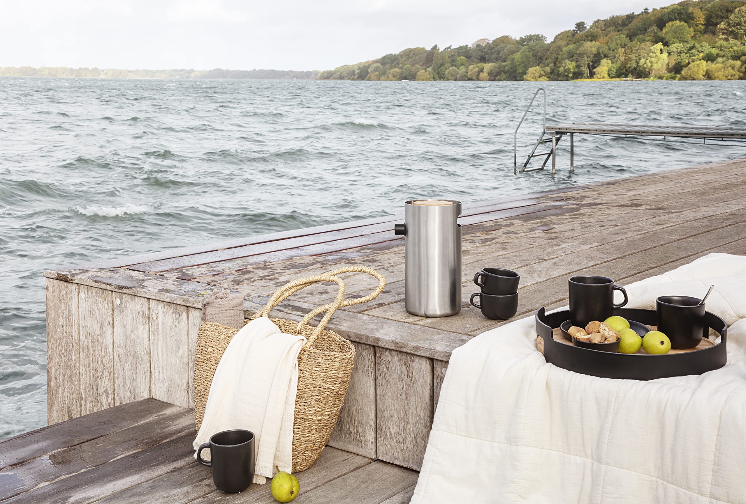 EVA SOLO | Nordic Kitchen Pumpthermoskanne 1,8 l Steel | Die Thermoskanne für die große Runde – für Partys, unterwegs oder Ausflüge in der Natur | Steel