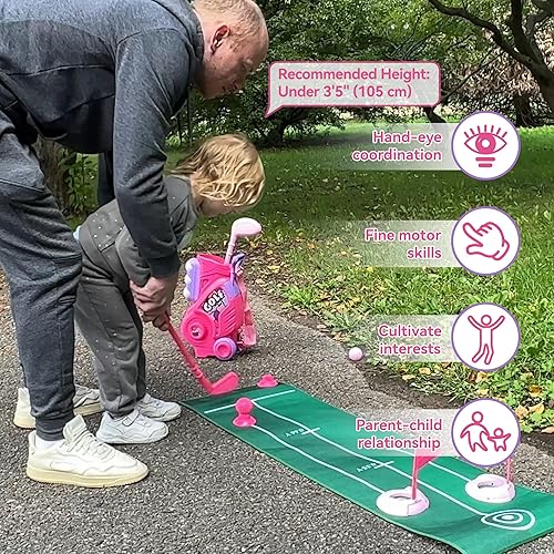 Miniatura 4 de Liberry Juego de golf para niños y niñas de 2, 3, 4, 5 años, carrito de golf mejorado para niños con diseño único de correa para el hombro, juguetes