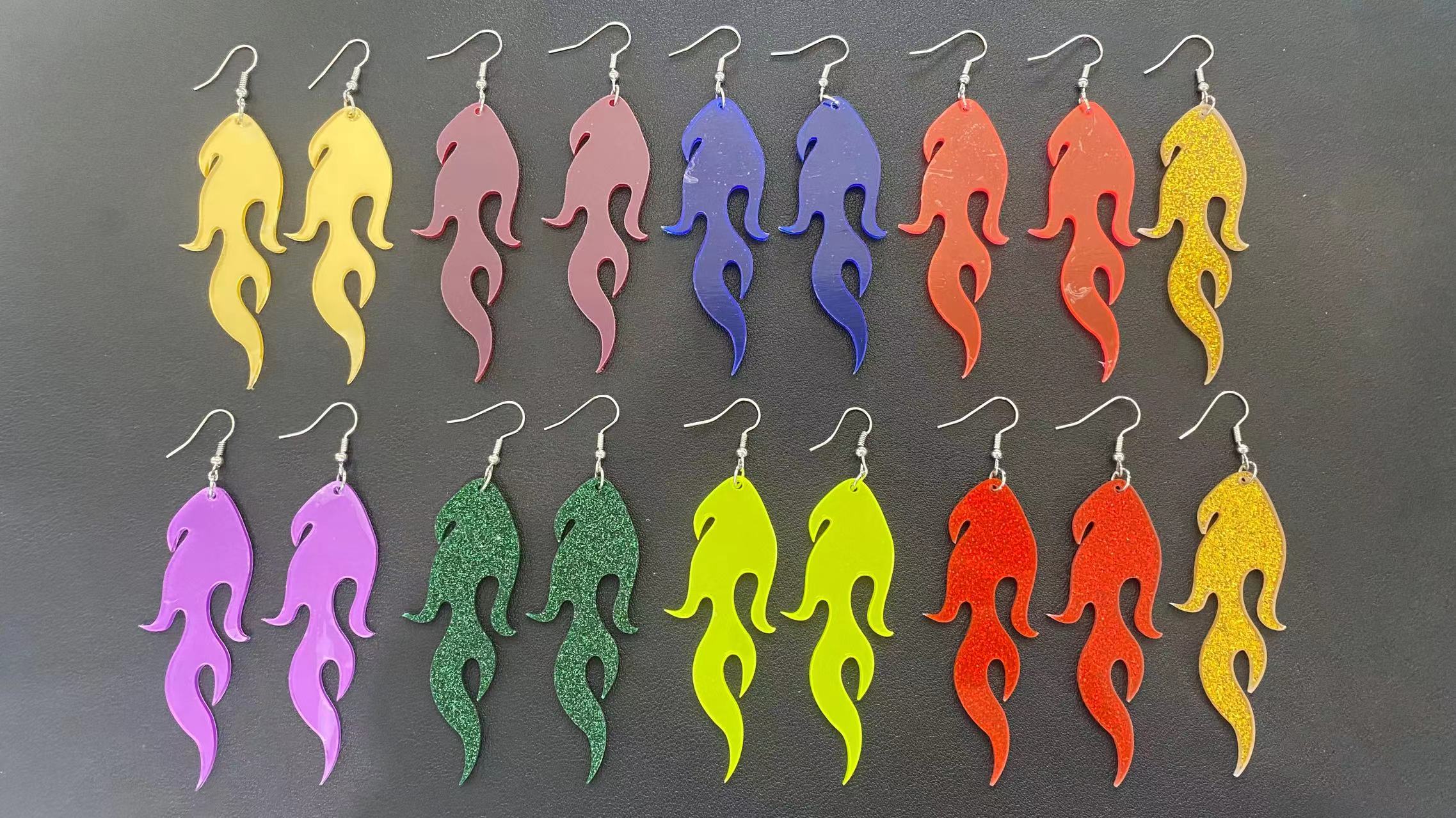 Amazon.com: Transparent Acrylic Flame Dangle Drop Earrings Dainty