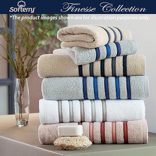 Miniatura 7 de Finesse Juego de toallas de baño, 100 % algodón suave, felpa extra absorbente y esponjosa, calidad de hotel y spa, resistente a la decoloración,