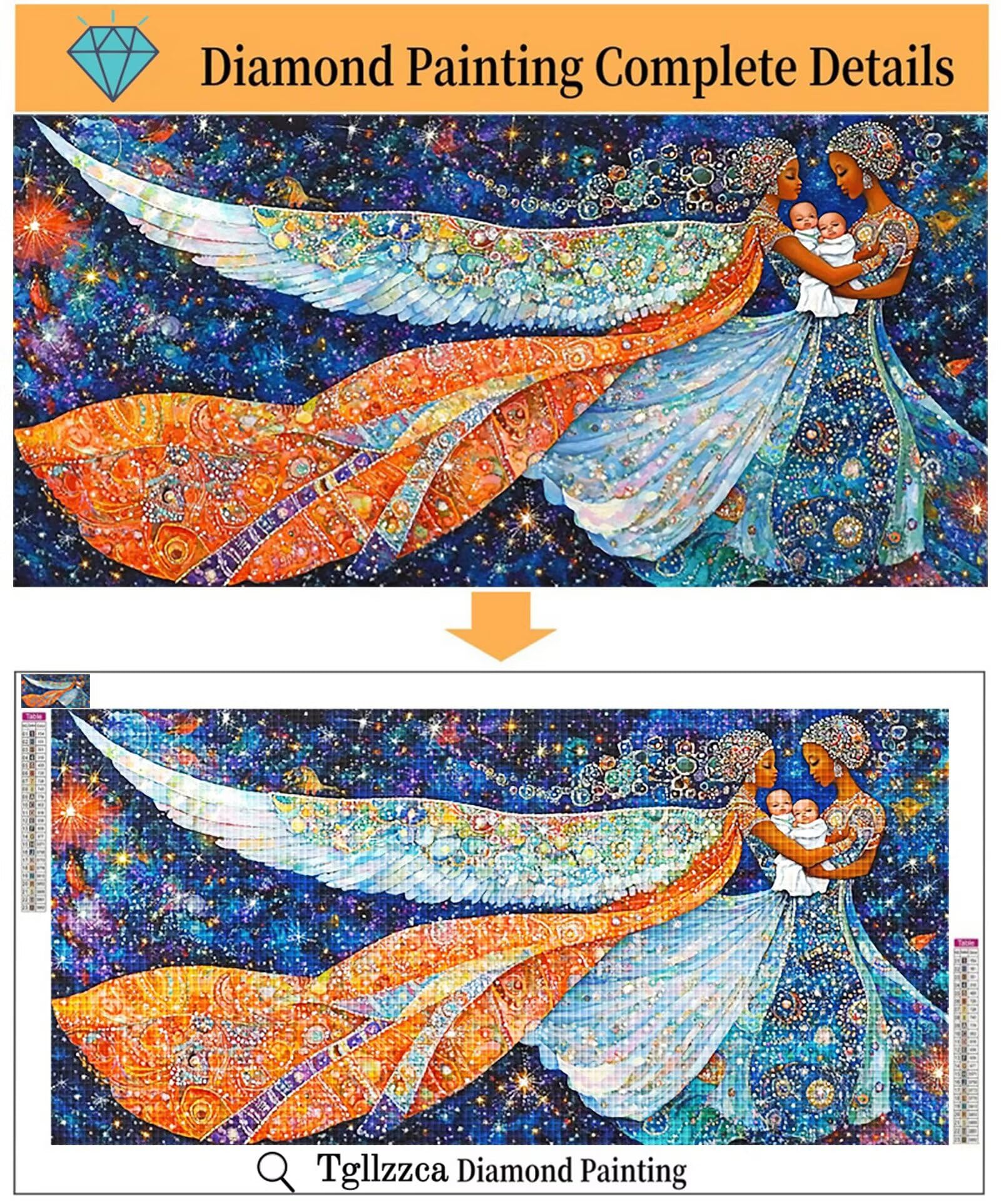 Afryka Diament Malarstwo XXL Kobieta Diament Malarstwo Dorosły 60 x 120 cm, Diament Malarstwo Sztuka Kreatywna Dla Dorosłych, DIY Diament Malarstwo Zestaw do haftu krzyżykowego, Duży rozmiar do