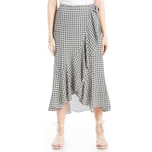 Max Studio Womens Crepe Maxi Ruffle Skirt