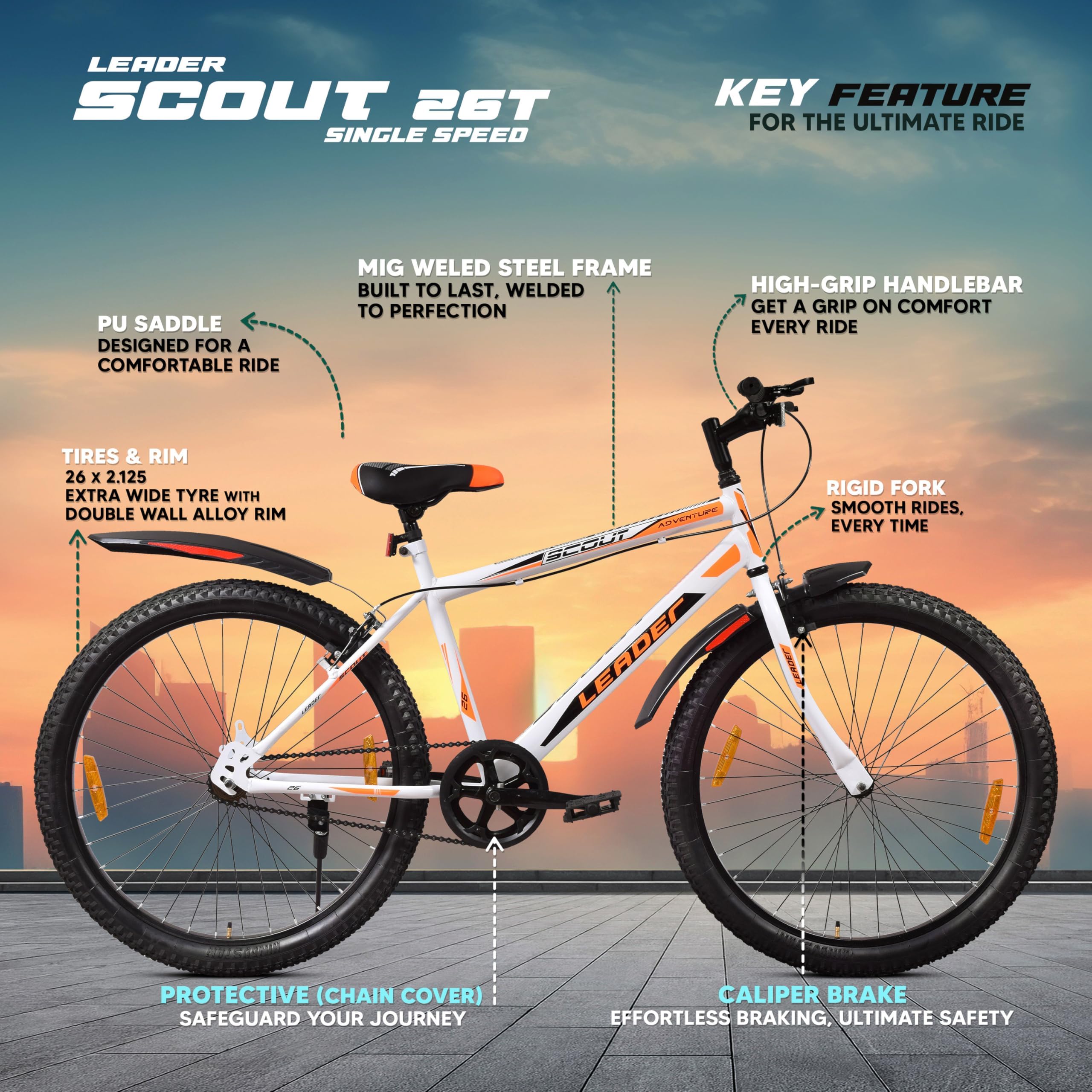 Leader Scout 26t Single Gear Cycle Leader Scout Mtb 26t Mountain