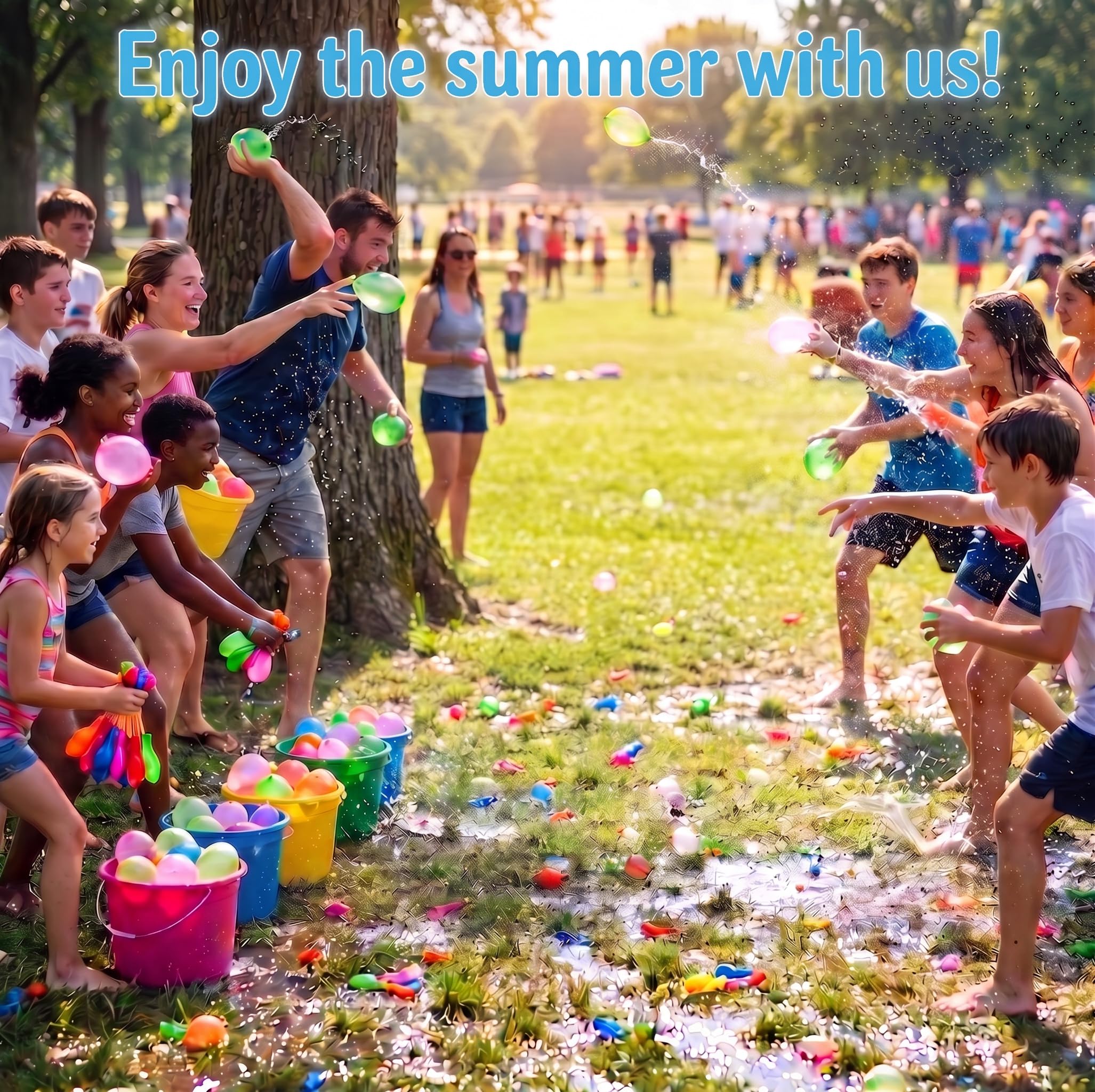 444 Stück Wasserbomben Selbstschließend, Bunt Wasserballons, 60 Sekunden Schnellfüller, Wiederverwendbare Wasserbomben, Wasserbomben Luftballons，für Strände, Poolparty