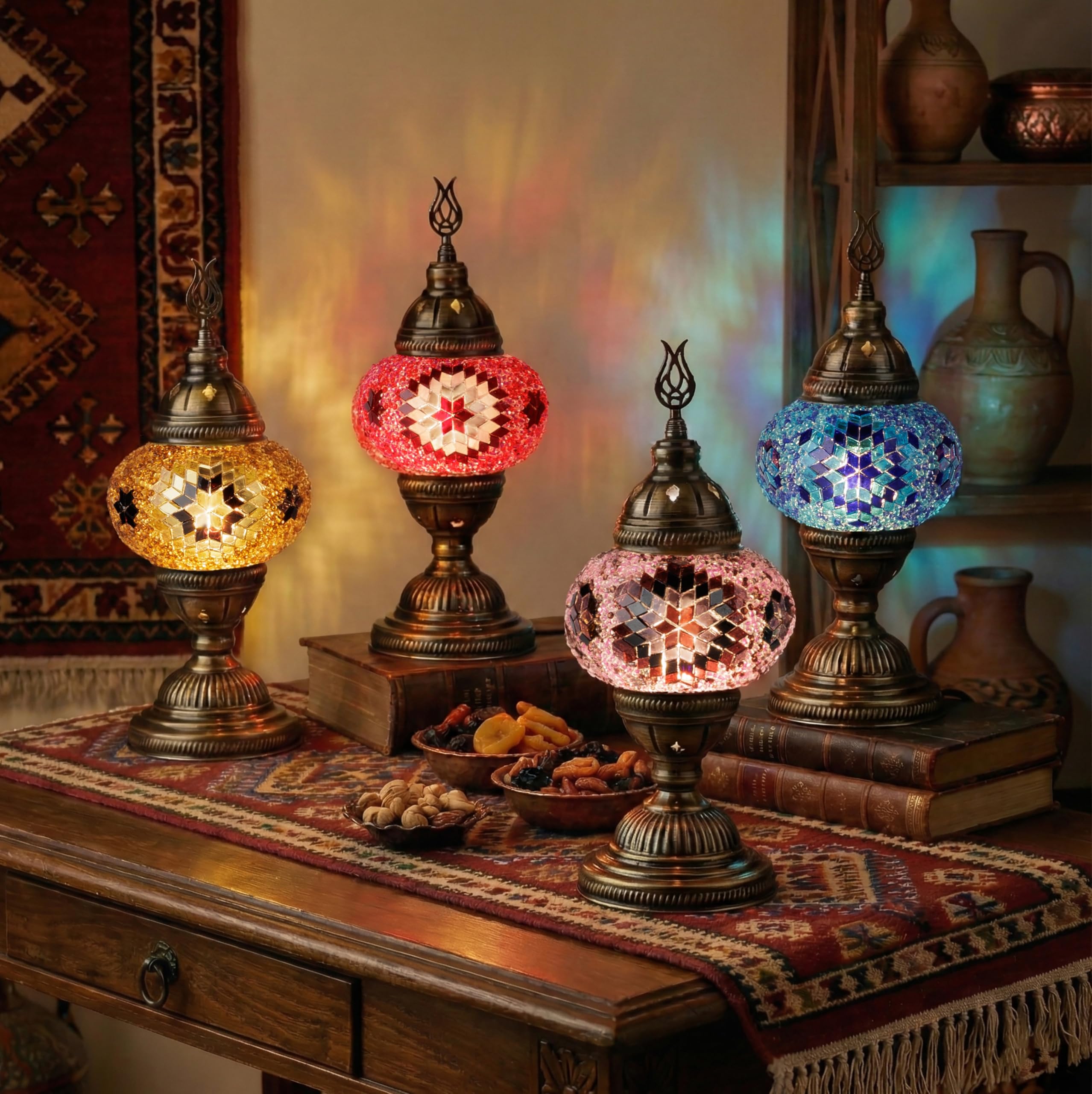DEMMEX DIY Turkish Mosaic Lamp Kit, Complete Arts & Crafts Gift Set for Adults & Teens, Easy & Fun Home Décor - Image 4