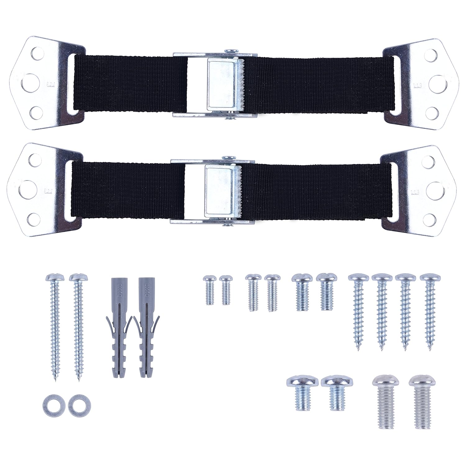 Tv Safety Straps - Furniture Anchors to Wall - Anti Tip Baby Proofing Strap for Flat Screen - Anti-tip Prevention - Babyproof Anchor to Secure Stand, Dresser, Cabinet, Shelves - Pack of 2