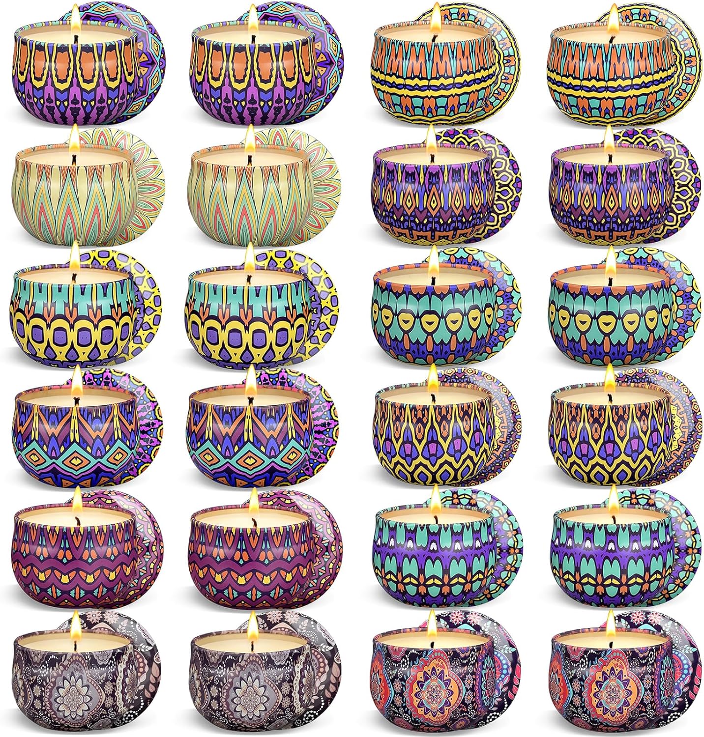 Scented Candles Gift Set,24 Pack Candles for Home Scented, 600 Hour Long Lasting Soy Wax Aromatherapy Candle Set, Birthday Gifts for Women with Gift Box