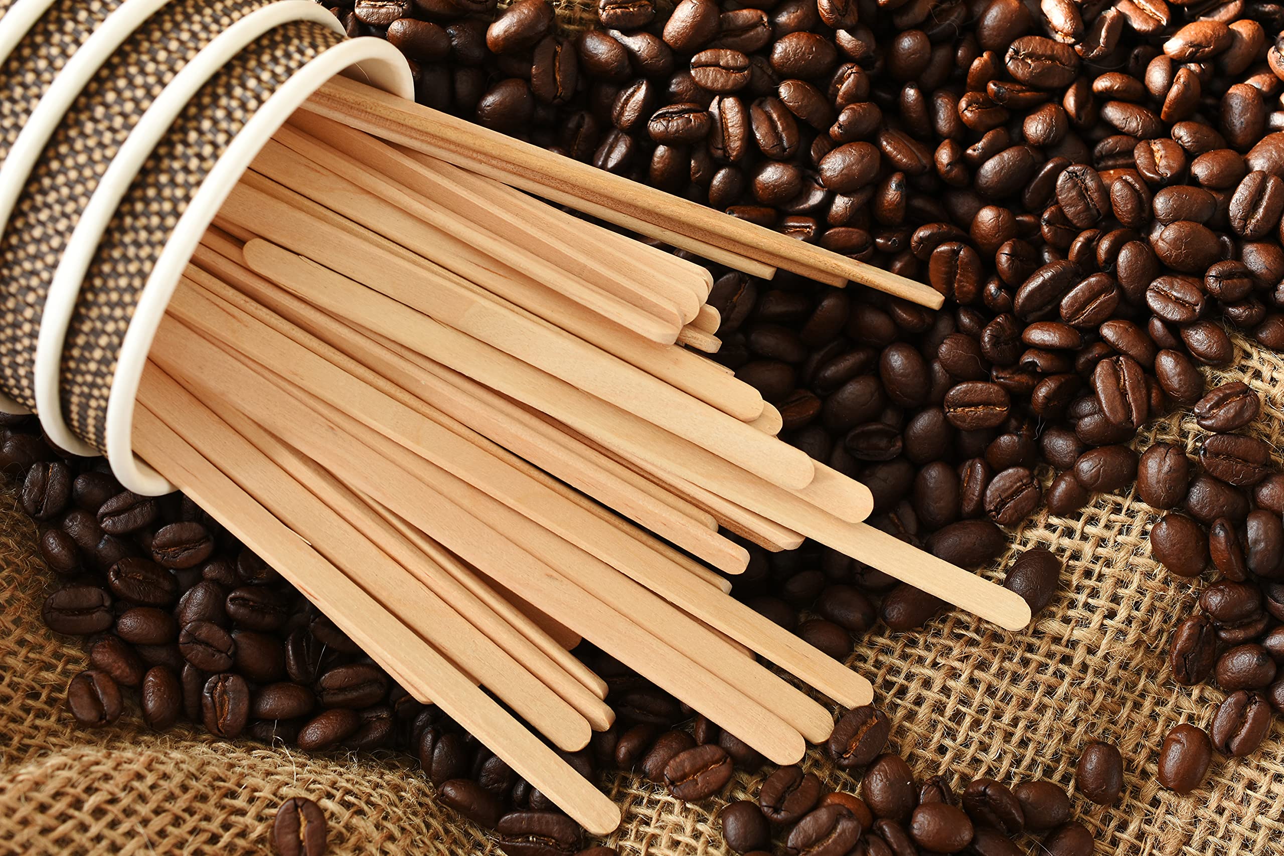 100 Touillettes en Bois Naturel pour Café - Agitateur Écologique Polyvalent