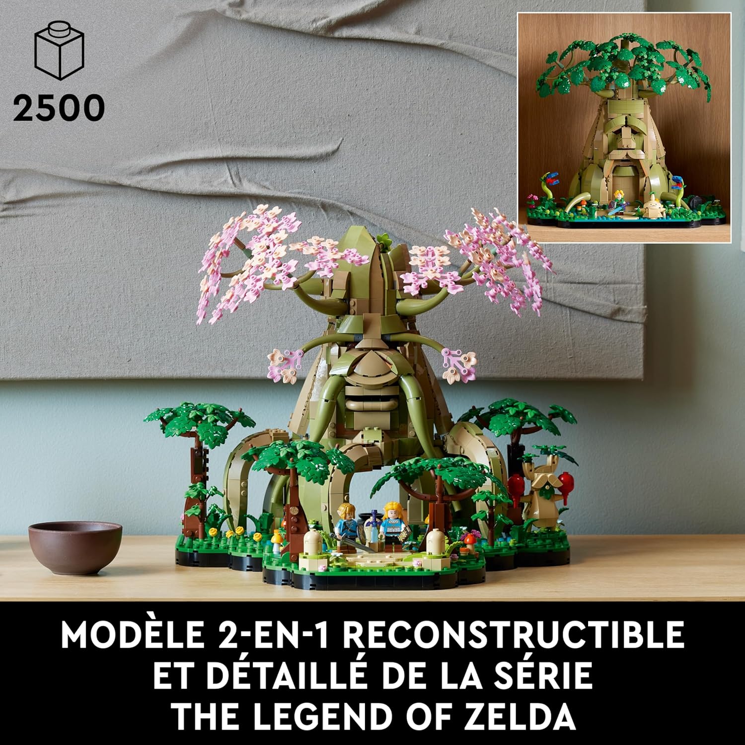 LEGO The Legend of Zelda Vénérable Arbre Mojo 2-en-1 - Kit de décoration Collector - Princesse Zelda & 3 minifigurines de Link - Set de Construction pour Adulte - Cadeau pour Fans de Jeux vidéo 77092 — vue 2