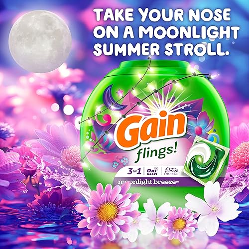 Miniatura 25 de Gain Flings! Paquete de detergente líquido para ropa, Moonlight Breeze, 42