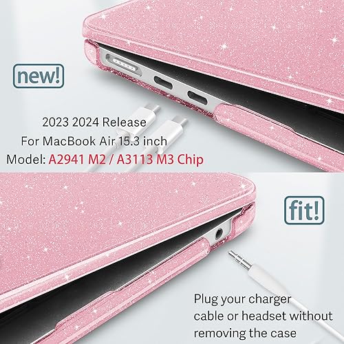 Miniatura 2 de May Chen Compatible con MacBook Air de 15 pulgadas 2024 2023, nuevo modelo M3 M2 A3114 A2941, funda protectora para laptop, carcasa rígida con