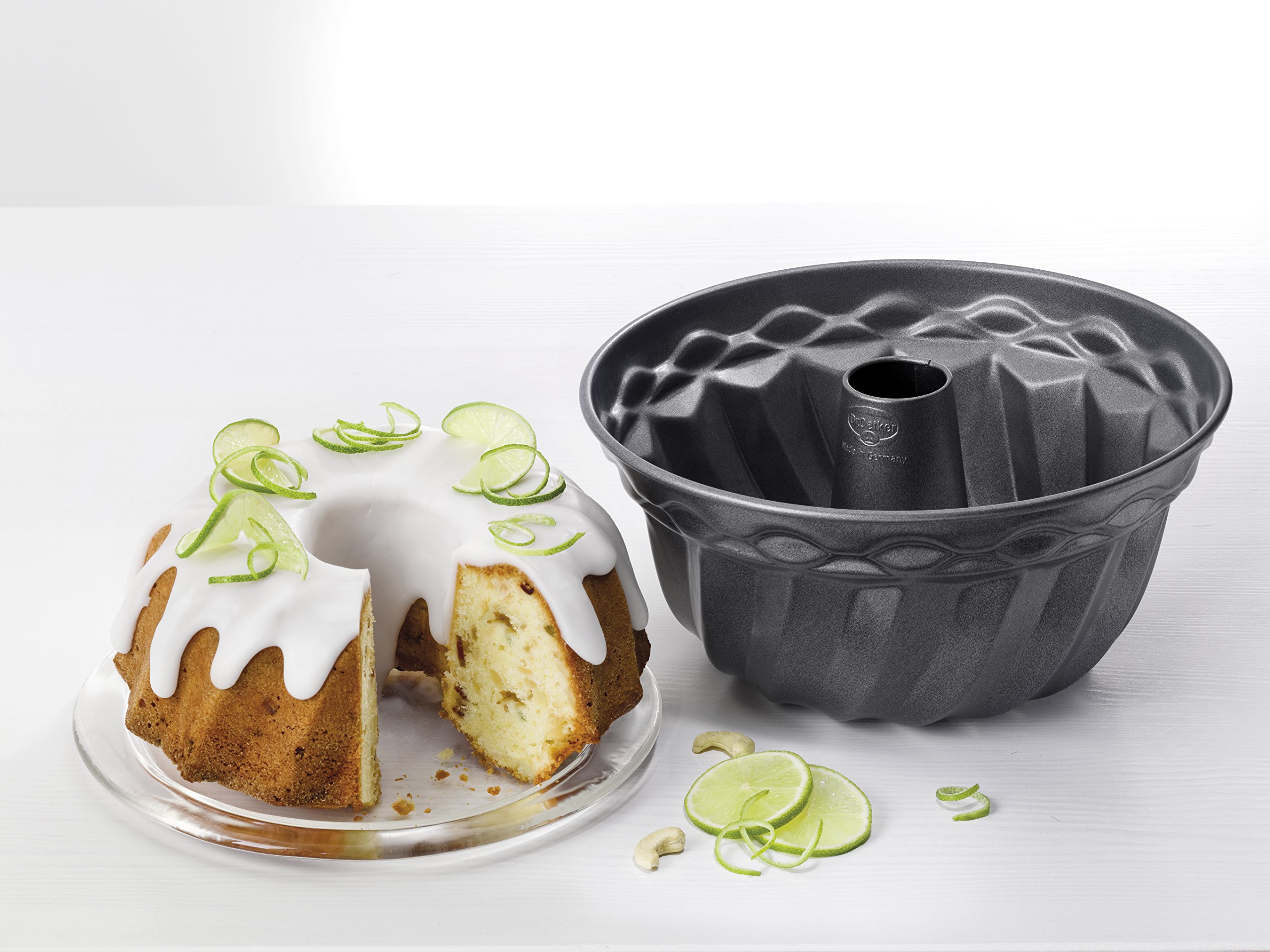 Dr. Oetker 2607 Oetker Springform Ø 28 cm, auslaufsichere Kuchenform & 2604 Gugelhupfform Ø 24 cm, Backform für Gugelhupf, runde Bundform aus Stahl mit keramisch verstärkter Antihaft-Beschichtung