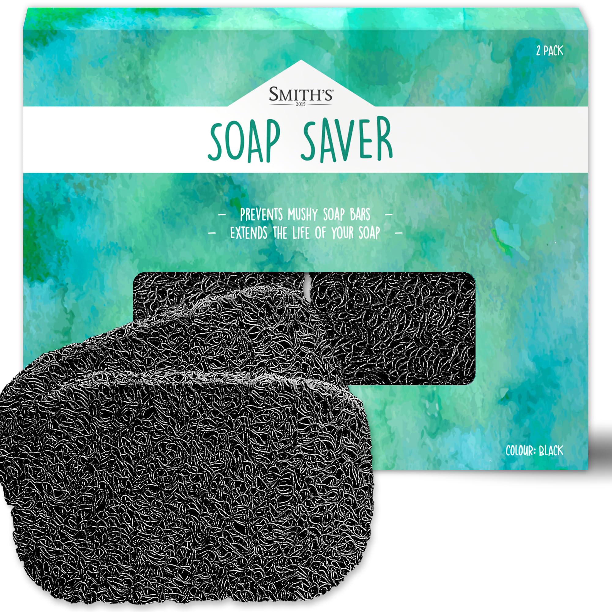 Soap Saver by Smith’s®, Black, 14 cm (L) x 8 cm (W) x 1.2 cm (H)