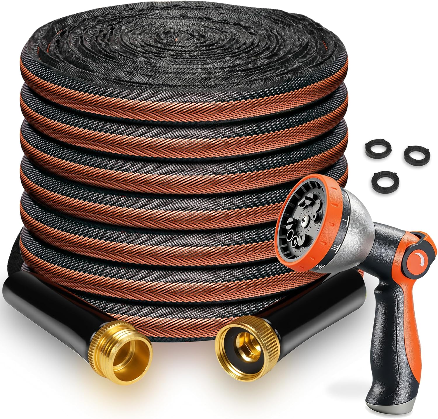 Garden Hose 100FT - 600PSI High Pressure, Kink-Free & Lightweight,No Expanding, Abrasion Resistant Water Hose for Car Wash, Lawn, Watering