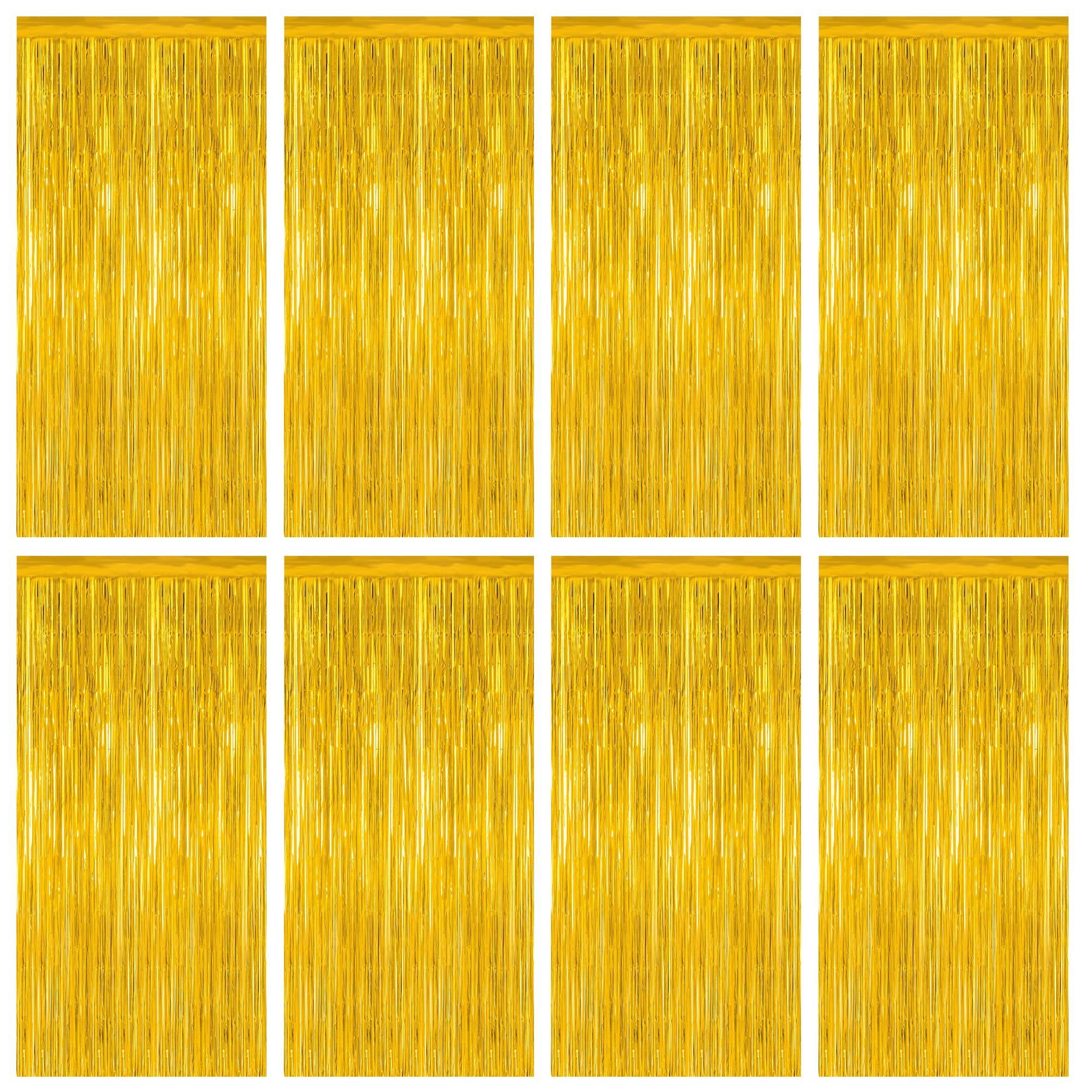 8 Pack 2026 Graduation Party Decorations, 3.28 FT x 7.05 FT Gold Backdrop, Metallic Graduation Photo Backdrop Grad Foil Curtains Party Streamer, Class