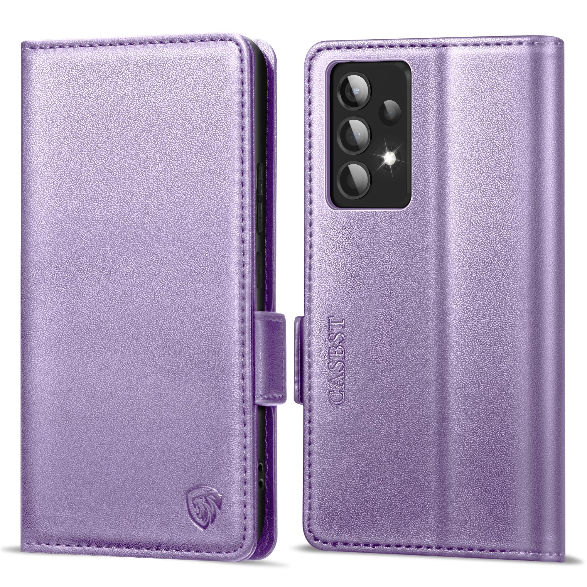 CASBST Handyhülle für Samsung Galaxy A50/A30S Hülle, Premium Leder Schutzhülle Klappbar für Samsung Galaxy A50 Flip Case mit Kartenfach Ständer Magnet Klapphülle für Samsung A50 Hülle (Schwarz)
