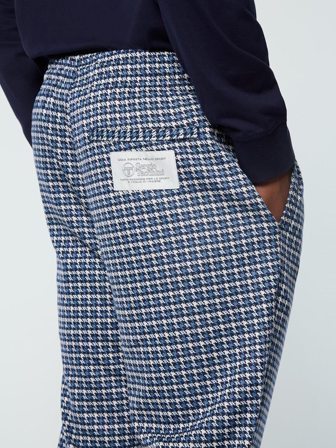 Sergio Tacchini Dallas Houndstooth Track Pant- Maritime Blue - Image 7