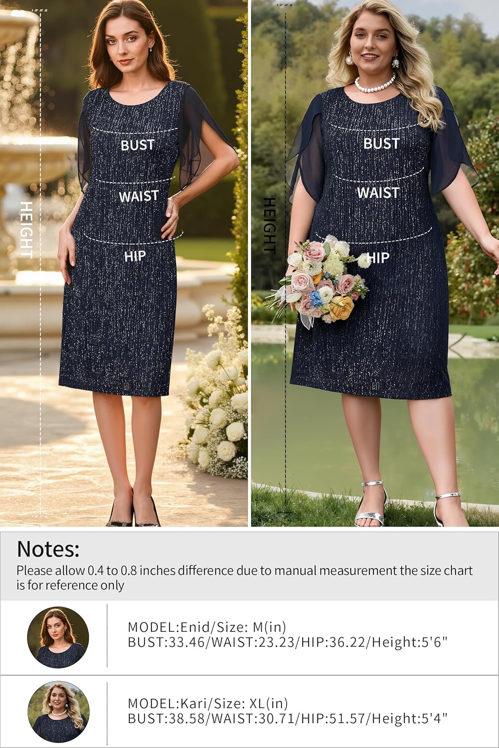 Women's Cocktail Dresses,Flutter Sleeve Formal Wedding Guest Dresses,Cocktail Party,Evening Gown - Image 7