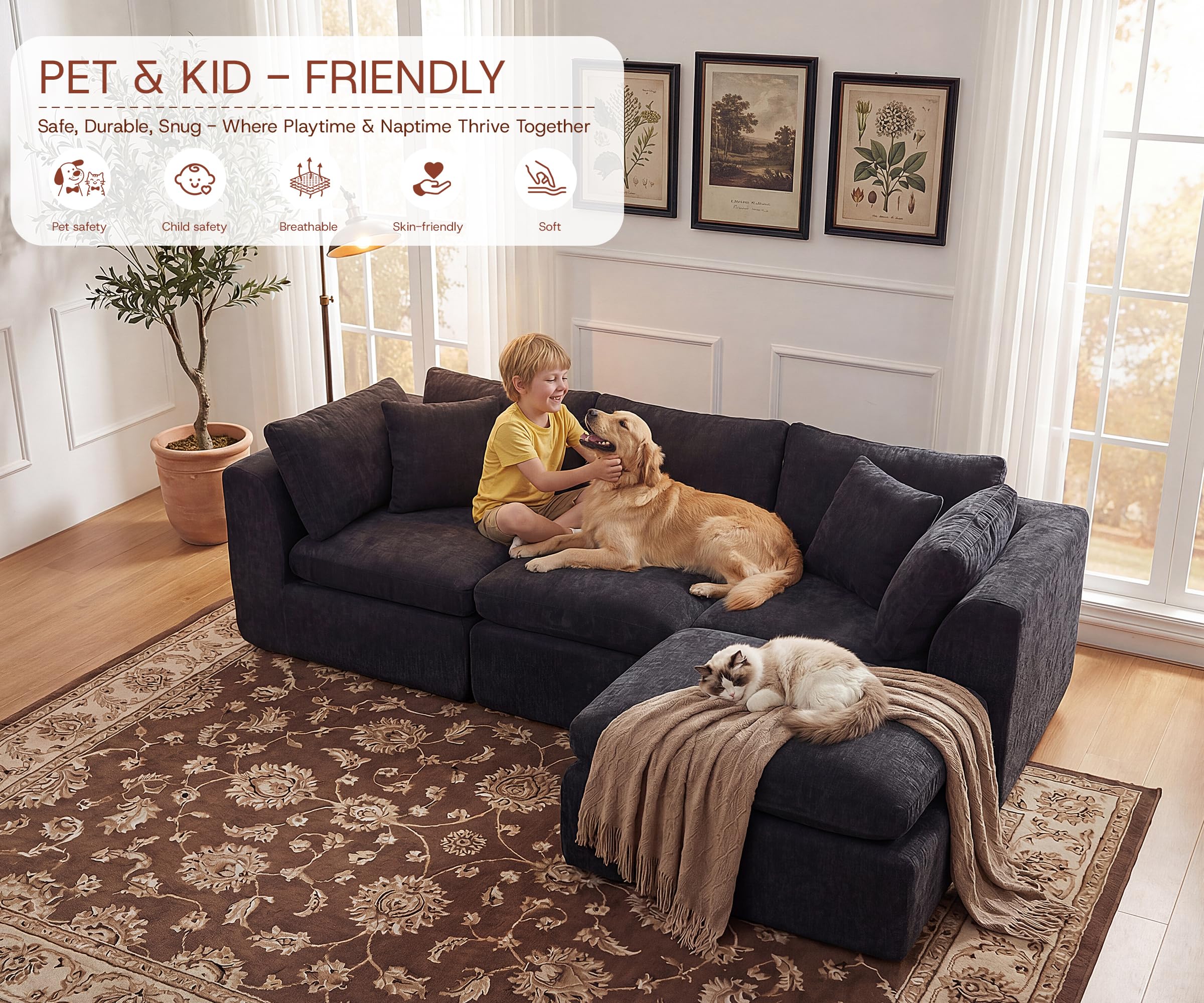 Best Black Friday Sofa Deals to Watch in 2026 5 GRUSIGN 110'' Oversized Boneless Cloud Couch for Living Room, Modern Big Section — product photo