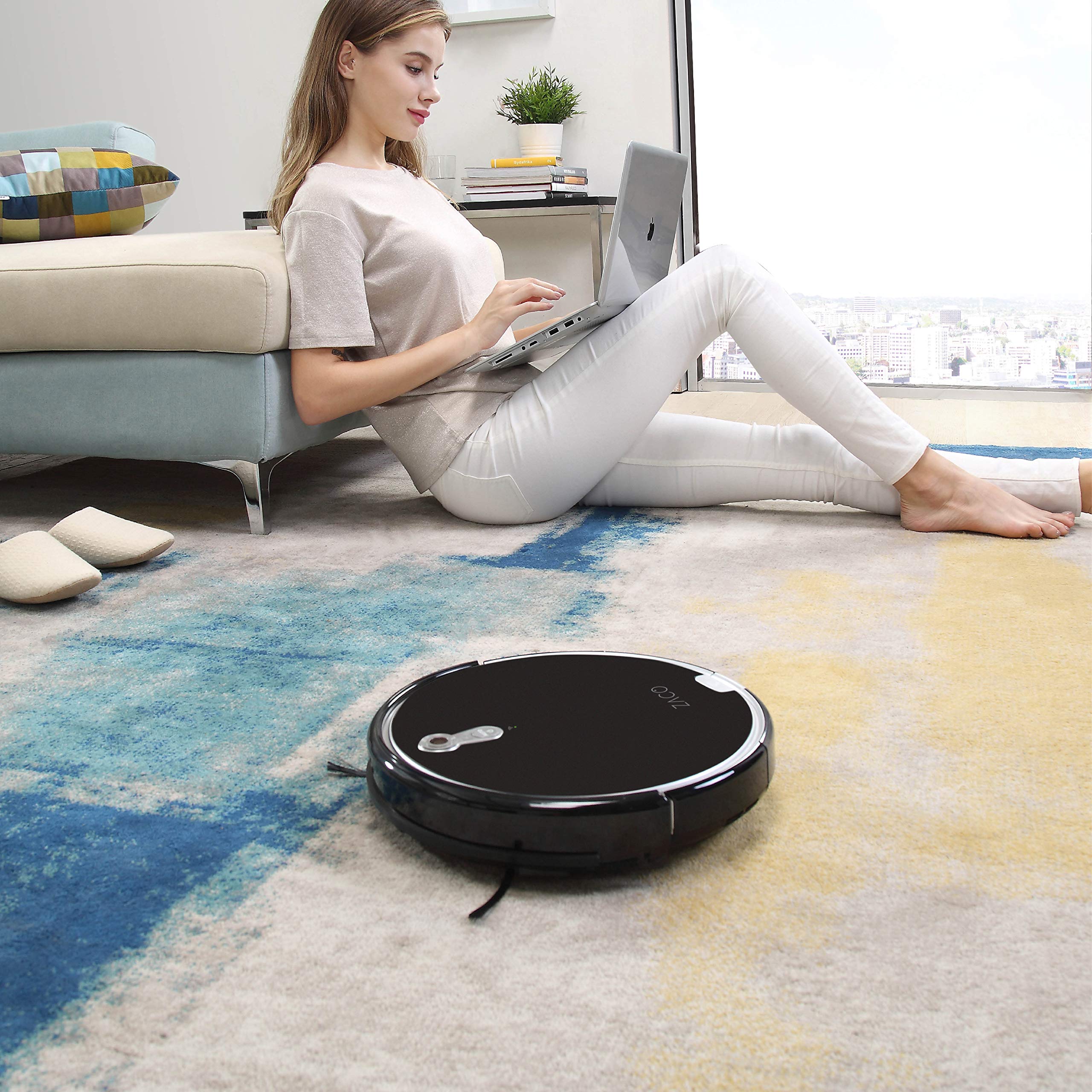 Image secondaire de ZACO A8s Aspirateur robot laveur connecté avec App, Alexa, ultra plat 7.2cm, navigation cartographie, station de recharge, Robot